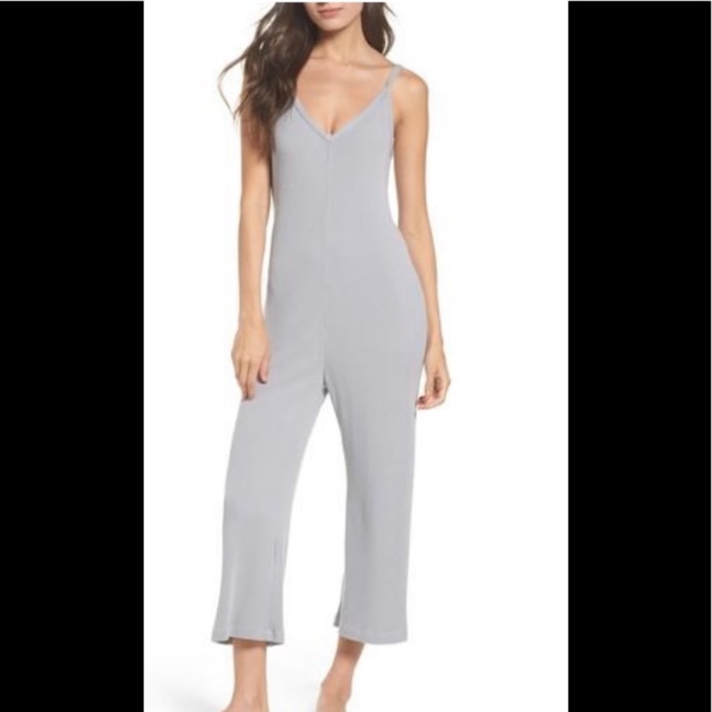 LACAUSA Naomi Knit Lounge Jumpsuit in Fog